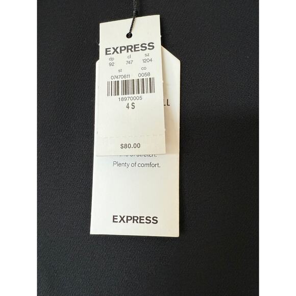New Express High Waisted Supersoft Twill Skinny Pants, Black, Size 4S - Picture 6 of 7